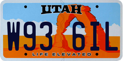 UT license plate W936IL