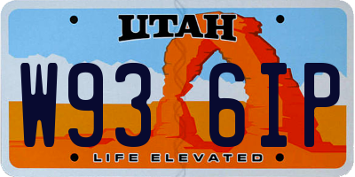 UT license plate W936IP