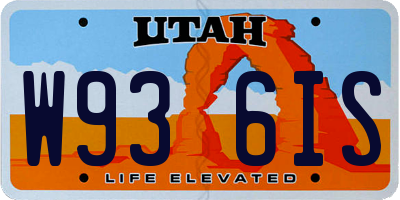UT license plate W936IS
