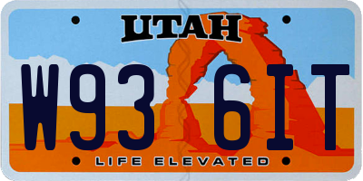 UT license plate W936IT