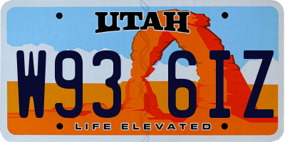 UT license plate W936IZ