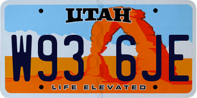 UT license plate W936JE
