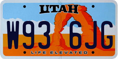 UT license plate W936JG