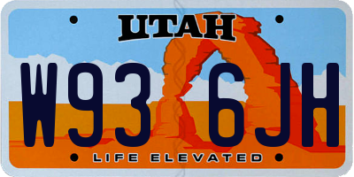 UT license plate W936JH