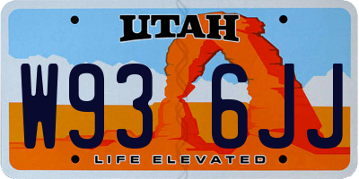 UT license plate W936JJ