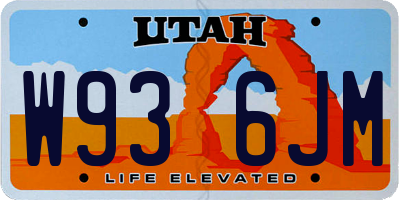 UT license plate W936JM