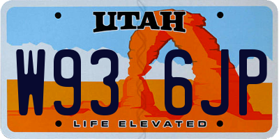 UT license plate W936JP