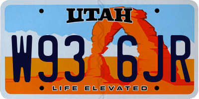 UT license plate W936JR
