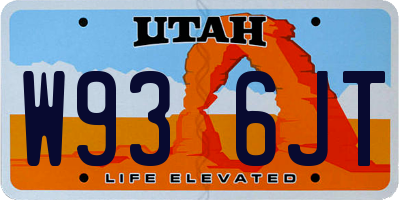 UT license plate W936JT