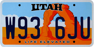UT license plate W936JU