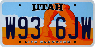 UT license plate W936JW
