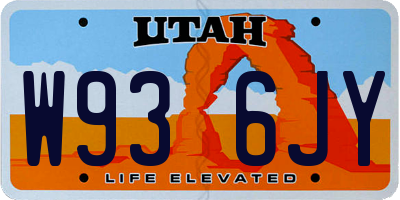 UT license plate W936JY