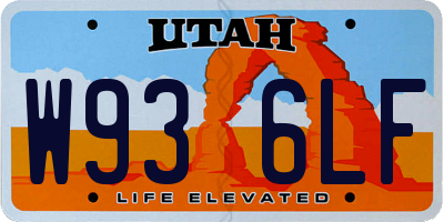 UT license plate W936LF