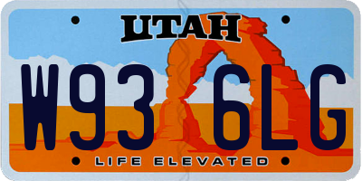 UT license plate W936LG