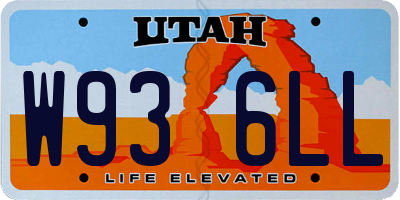 UT license plate W936LL