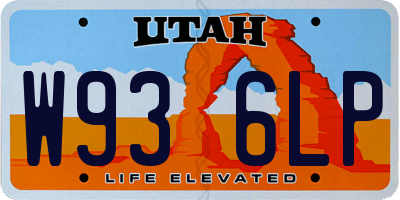 UT license plate W936LP