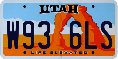 UT license plate W936LS