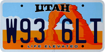 UT license plate W936LT