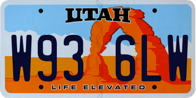 UT license plate W936LW