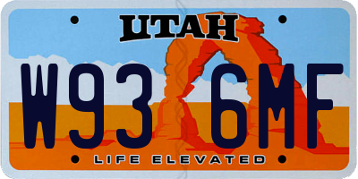 UT license plate W936MF