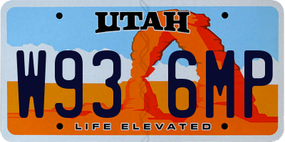 UT license plate W936MP