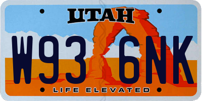 UT license plate W936NK