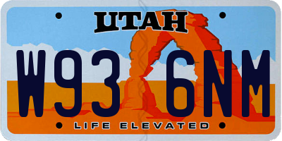 UT license plate W936NM