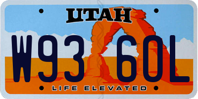 UT license plate W936OL