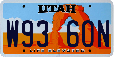 UT license plate W936ON