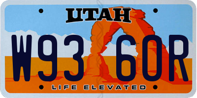 UT license plate W936OR