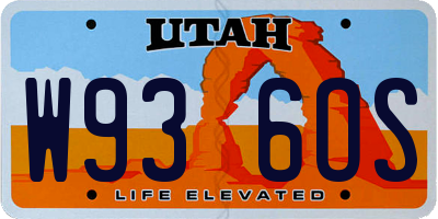 UT license plate W936OS