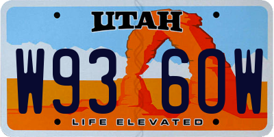 UT license plate W936OW