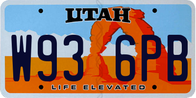 UT license plate W936PB