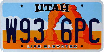 UT license plate W936PC
