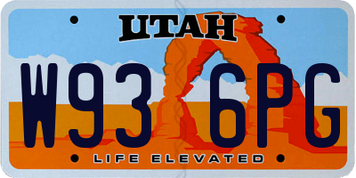 UT license plate W936PG