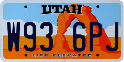 UT license plate W936PJ