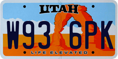 UT license plate W936PK