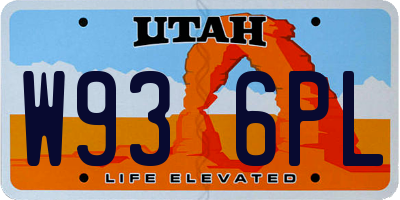 UT license plate W936PL