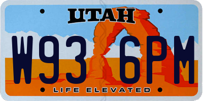 UT license plate W936PM