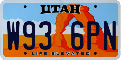 UT license plate W936PN