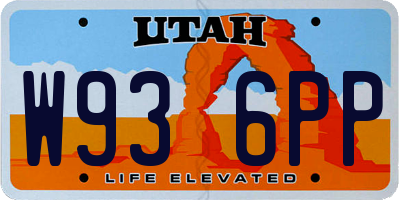 UT license plate W936PP