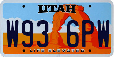 UT license plate W936PW