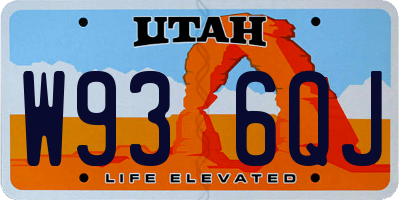 UT license plate W936QJ
