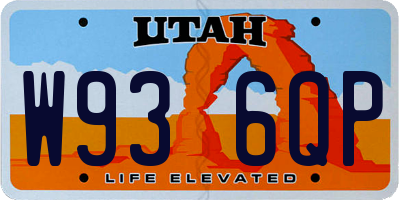 UT license plate W936QP