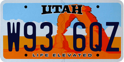 UT license plate W936QZ