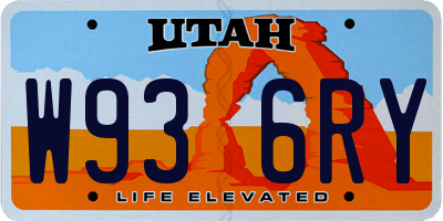 UT license plate W936RY
