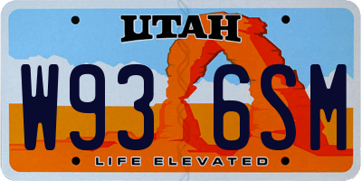 UT license plate W936SM