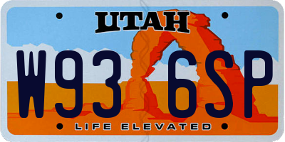 UT license plate W936SP