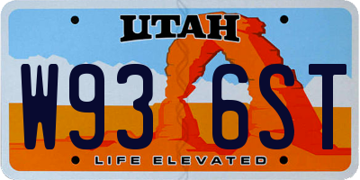 UT license plate W936ST