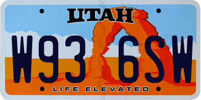 UT license plate W936SW